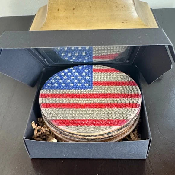 🇺🇸 Diamond Art Patriotic Eagle Coasters – Set of 4 (Wood Base) - Picture 5 of 6